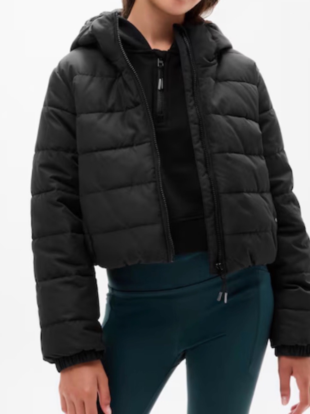 Eddie Bauer Black Hooded Puffer Jacket - Women's